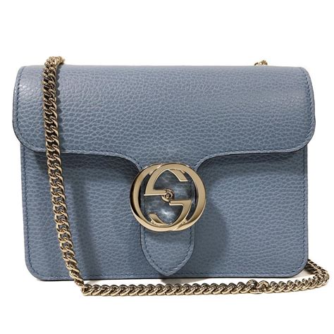 gucci interlocking chain leather cross body bag|Gucci outlet interlocking blue bag.